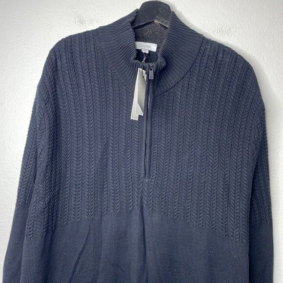 Calvin Klein Mens Size 2XL Multi-Textured Knit Sweater Black - Picture 8 of 13